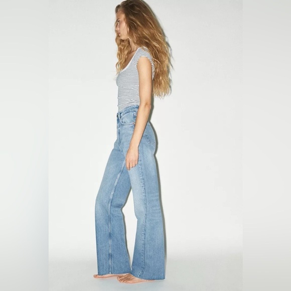 NWT Zara Wide Leg High Waist Jeans Size 40 - Picture 4 of 10